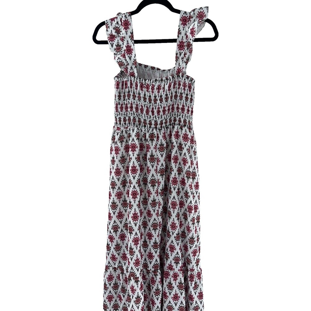 Women's Unbranded Smocked Sleevless BOHO Midi Dress Size M